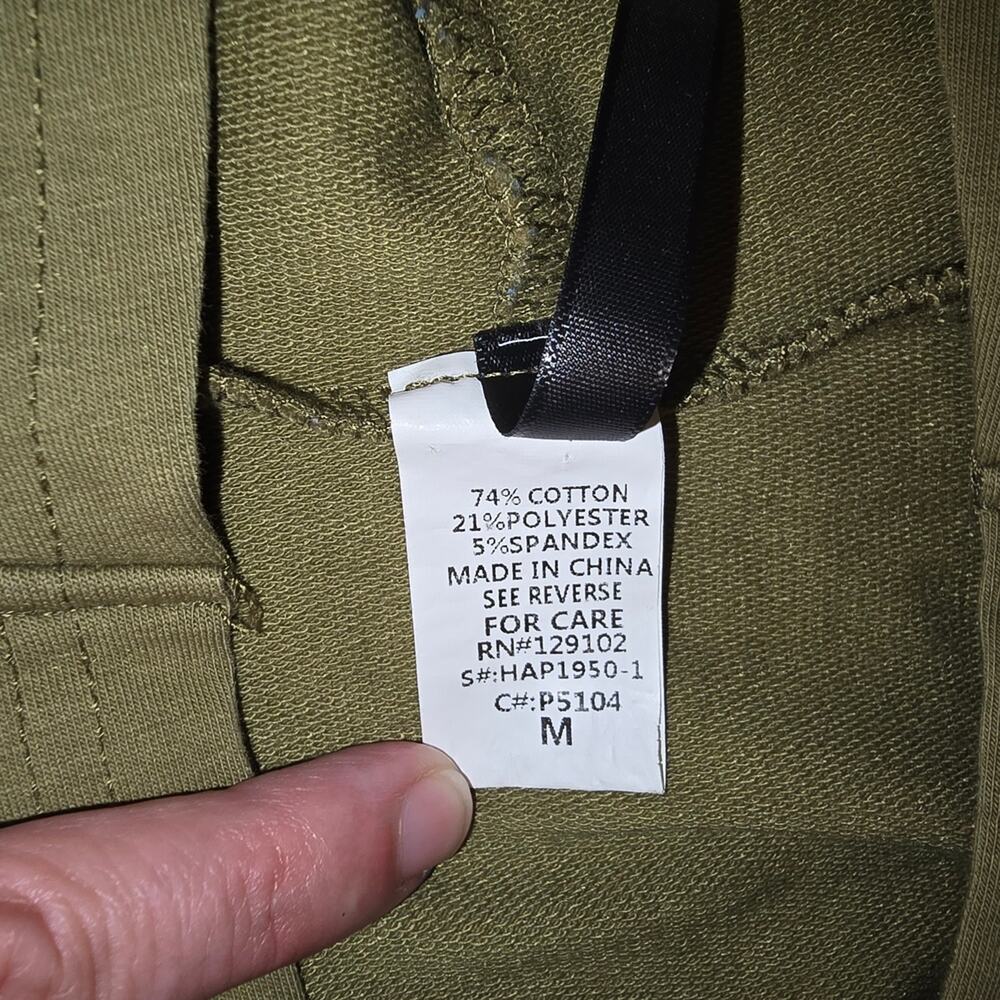 Olive Green Cropped Hoodie with Straps - Picture 7 of 8